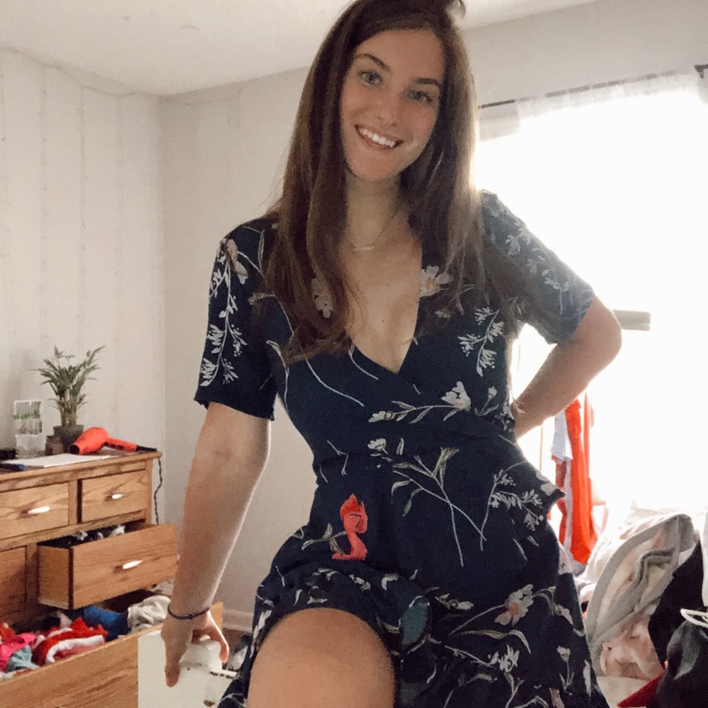 Blue floral dress